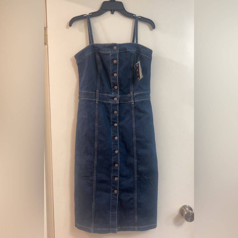 Levi's Dark Indigo Denim Button-Front Dress